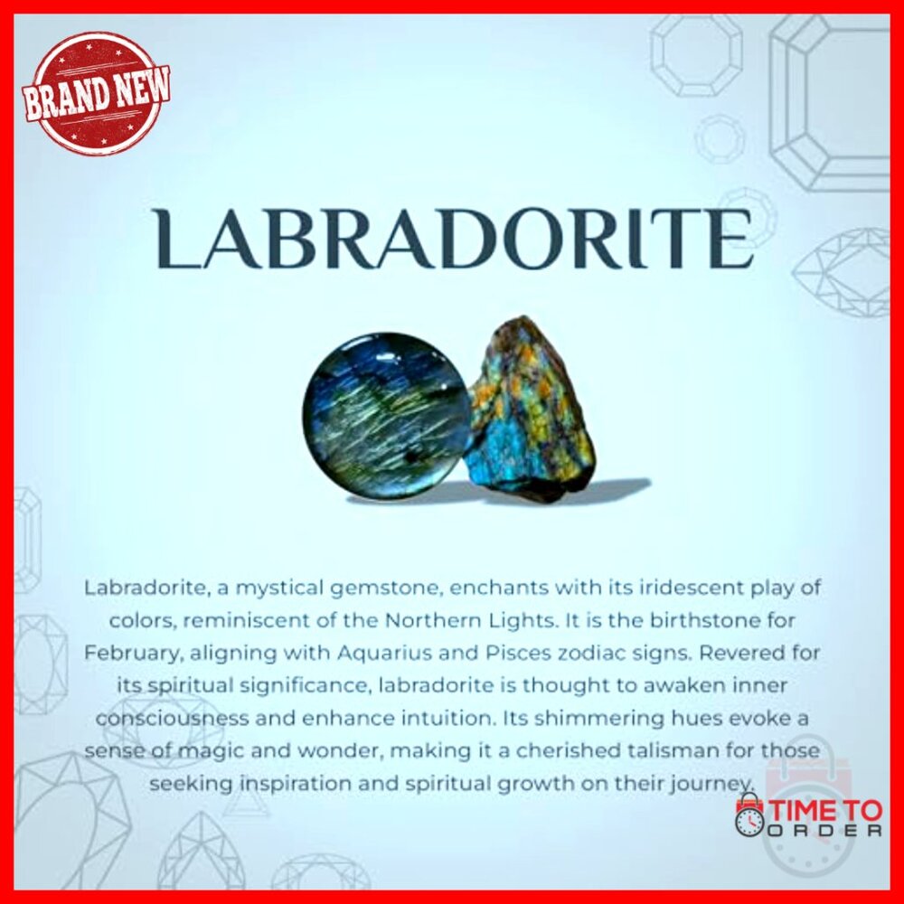 Sterling Silver Labradorite Stackable Ring, Size … - image 6